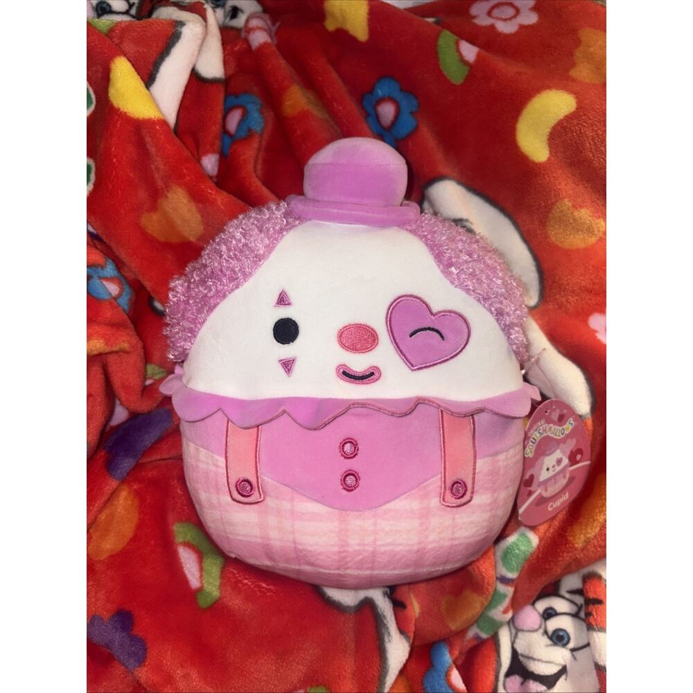 Squishmallows 8” Cupid the Valentine's 2026 Day Clown Plush KellyToy NWT